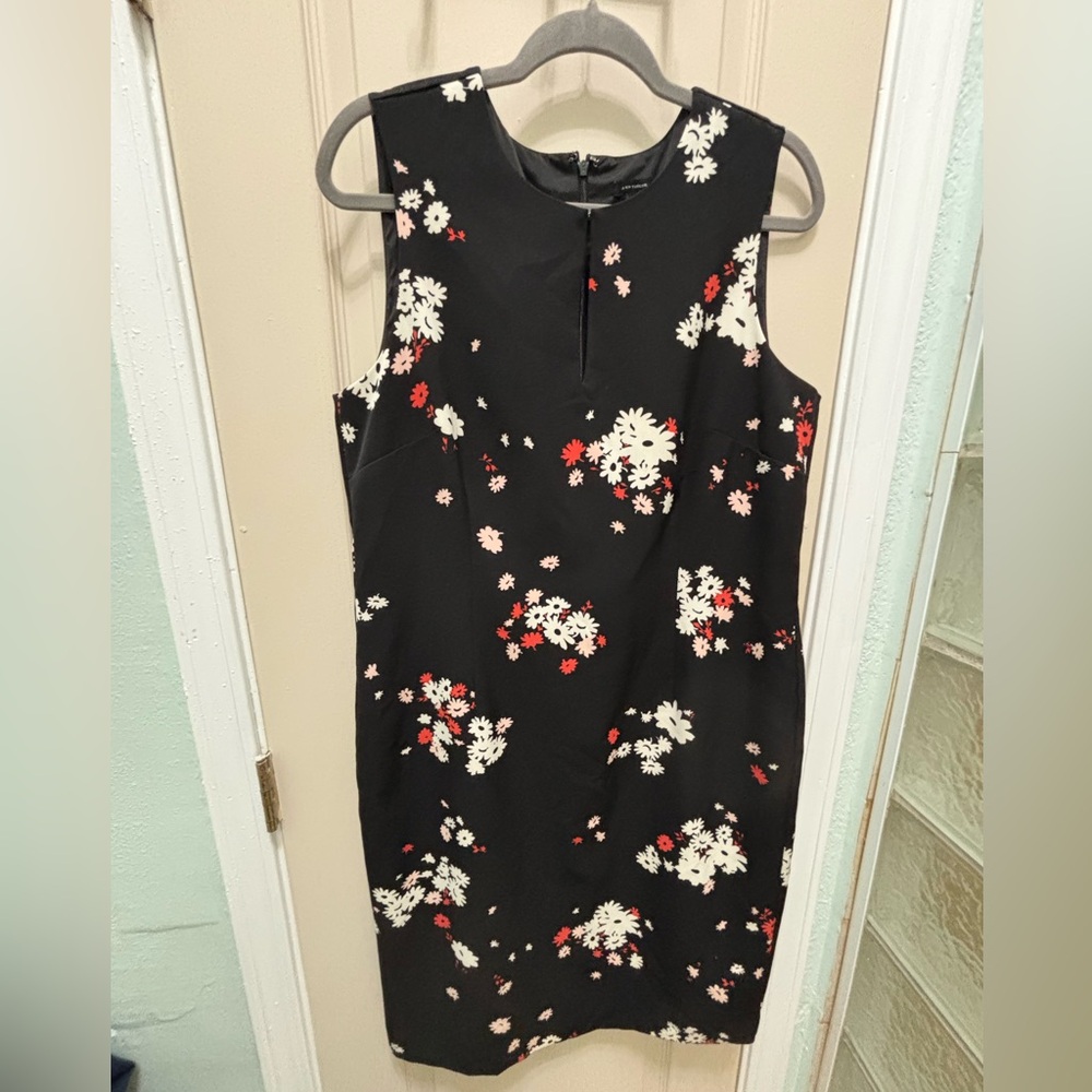 Ann Taylor Black Dress with White Floral Accents
